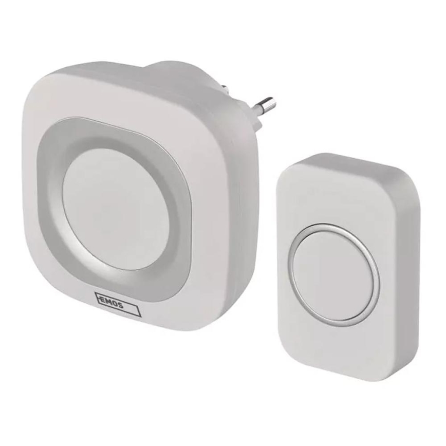 Draadloze deurbel met stekker 230V + 1xCR2032 IP44 wit