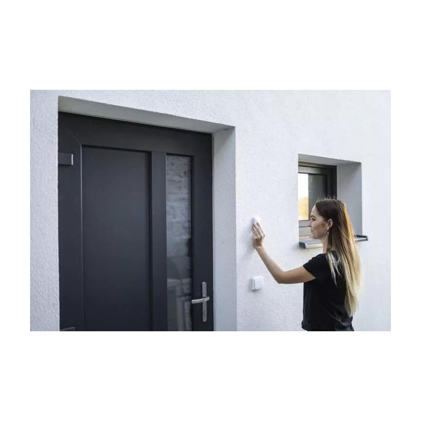 Draadloze deurbel met stekker 230V + 1xCR2032 IP44 wit