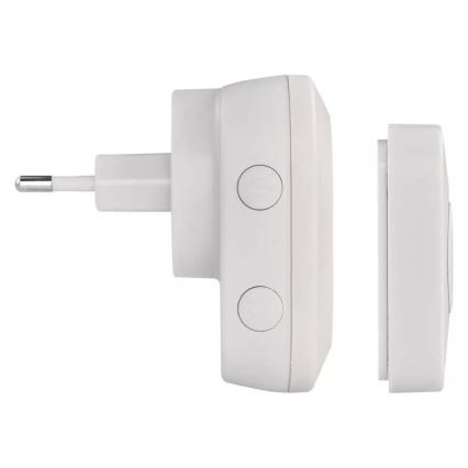 Draadloze deurbel met stekker 230V + 1xCR2032 IP44 wit