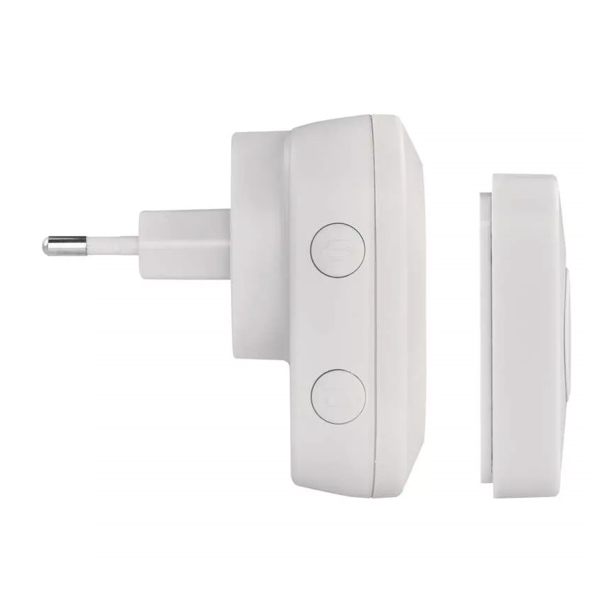 Draadloze deurbel met stekker 230V + 1xCR2032 IP44 wit