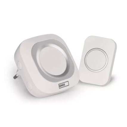 Draadloze deurbel met stekker 230V + 1xCR2032 IP44 wit