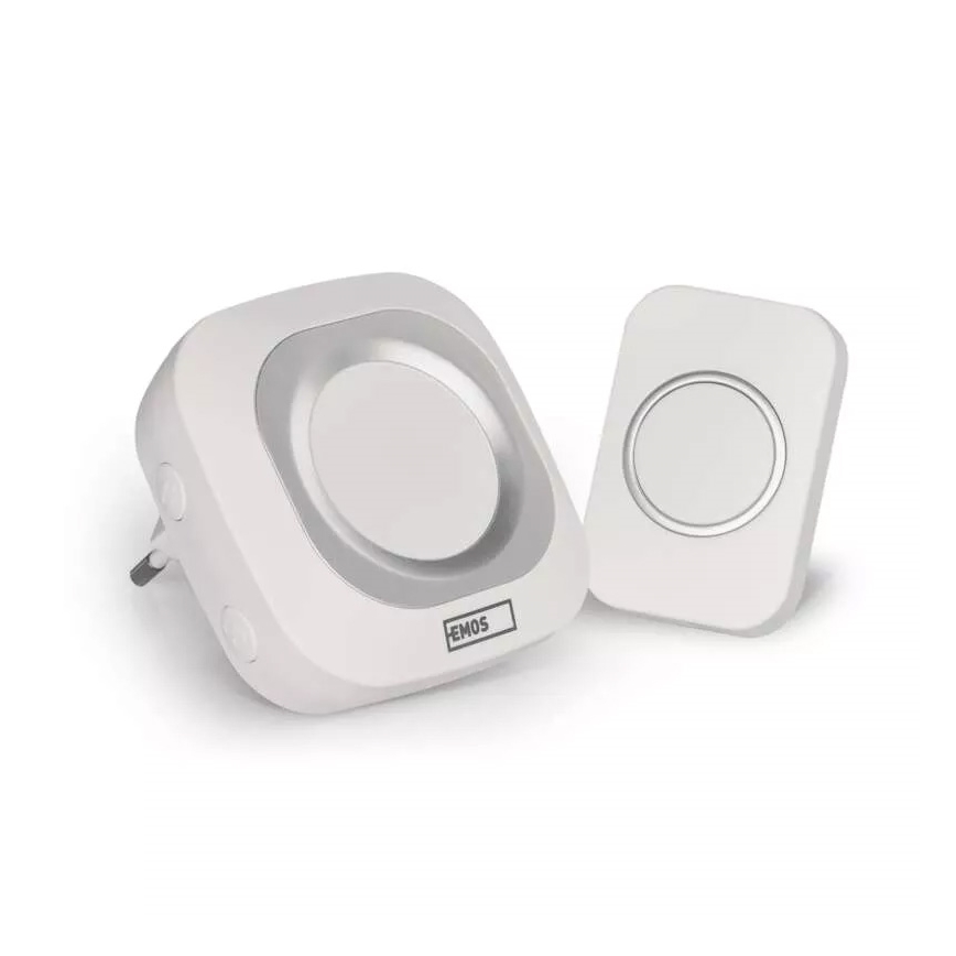 Draadloze deurbel met stekker 230V + 1xCR2032 IP44 wit