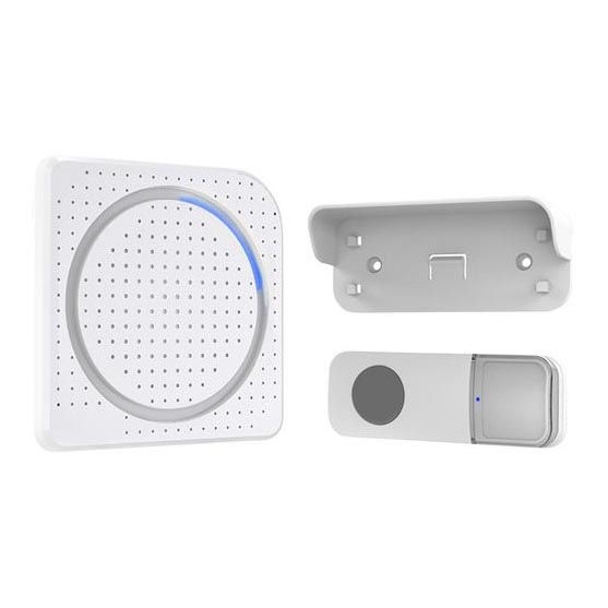 Draadloze deurbel met stekker 230V IP56 wit