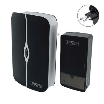 Draadloze deurbel met stekker PIEZO BELL 230V IP40 zwart