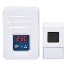 Draadloze deurbel met thermometer met stekker 230V IP44