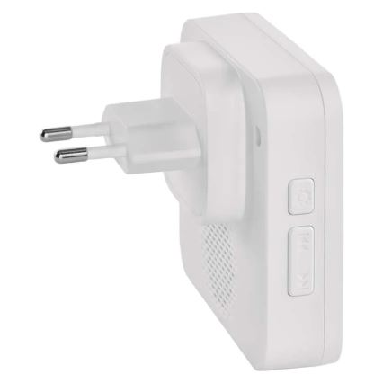 Draadloze deurbel voor in het stopcontact GoSmart 230V + 1xCR2032 wit Wi-Fi