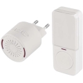 Draadloze deurbel voor stopcontact 230V + 1x CR2032, wit