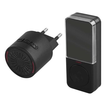 Draadloze deurbel voor stopcontact 230V + 1xCR2032 zwart