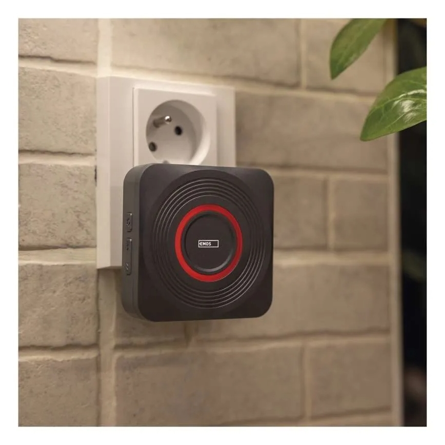 Draadloze deurbel voor stopcontact GoSmart 230V + 1xCR2032 grijs Wi-Fi