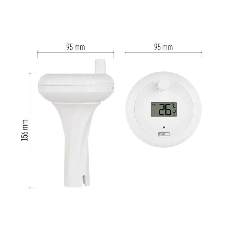 Draadloze drijvende zwembadthermometer 2x AA