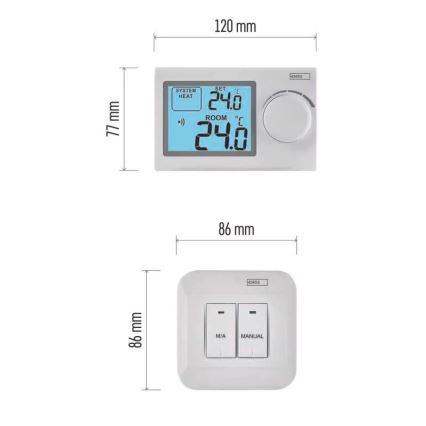 Draadloze thermostaat 2xAAA