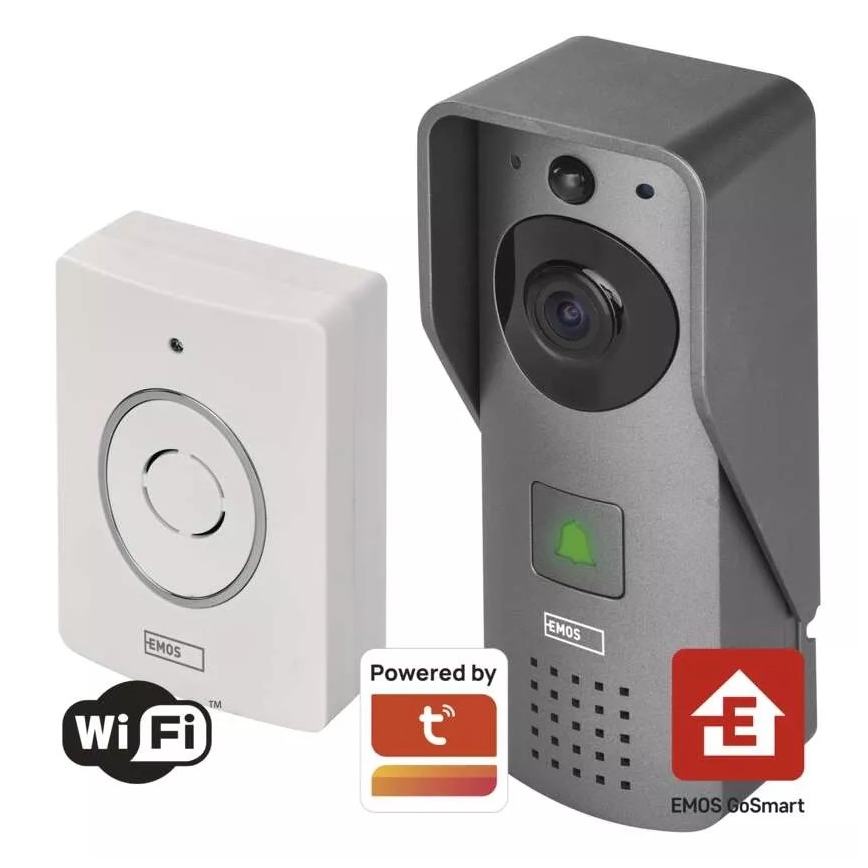 Draadloze video deurbel met bewegingssensor GoSmart 12V 3xAA IP44 Wi-Fi Tuya