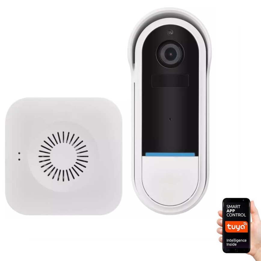 Draadloze video deurbel met bewegingssensor GoSmart 5V 3xAA IP65 Wi-Fi Tuya