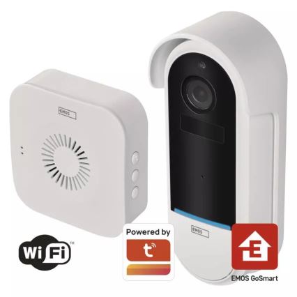 Draadloze video deurbel met bewegingssensor GoSmart 5V 3xAA IP65 Wi-Fi Tuya