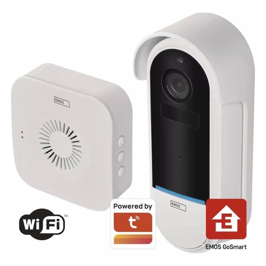 Draadloze video deurbel met bewegingssensor GoSmart 5V 3xAA IP65 Wi-Fi Tuya