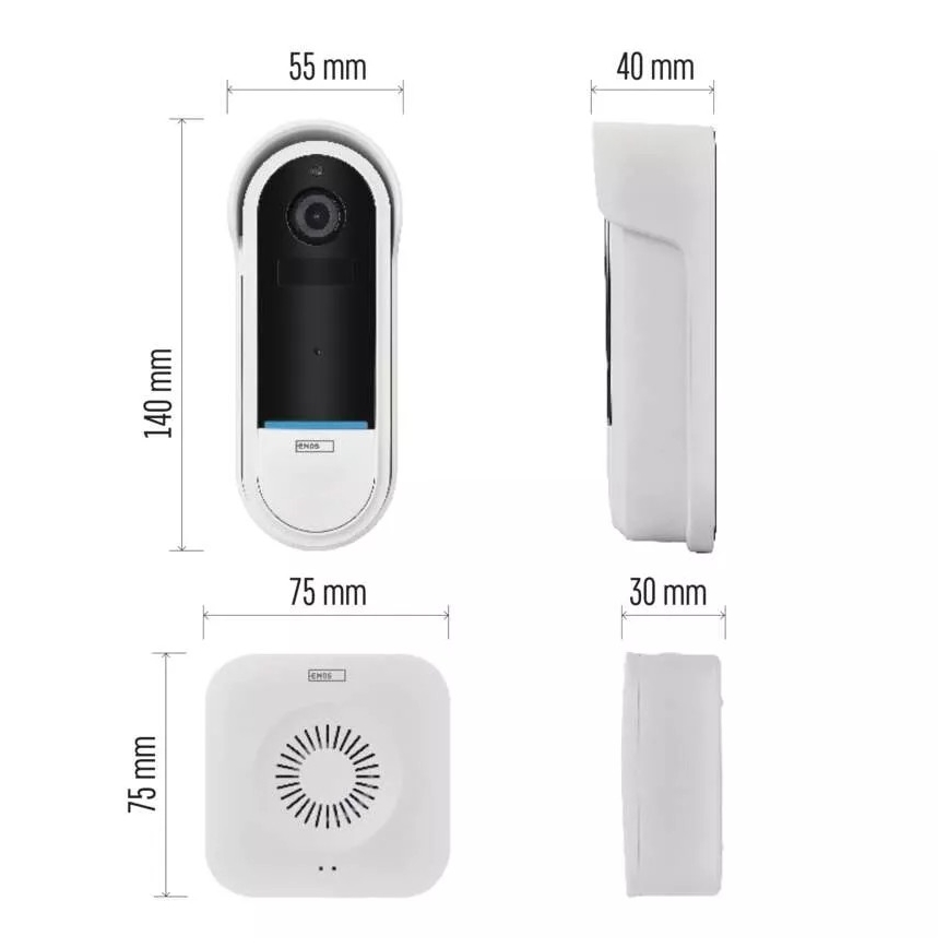 Draadloze video deurbel met bewegingssensor GoSmart 5V 3xAA IP65 Wi-Fi Tuya