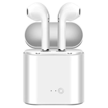 Draadloze hoofdtelefoon met microfoon IPX2 wit 350 mAh + 2x 45 mAh