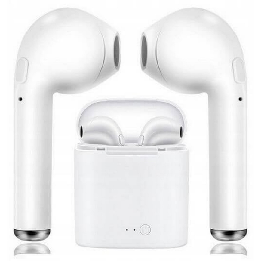 Draadloze hoofdtelefoon met microfoon IPX2 wit 350 mAh + 2x 45 mAh