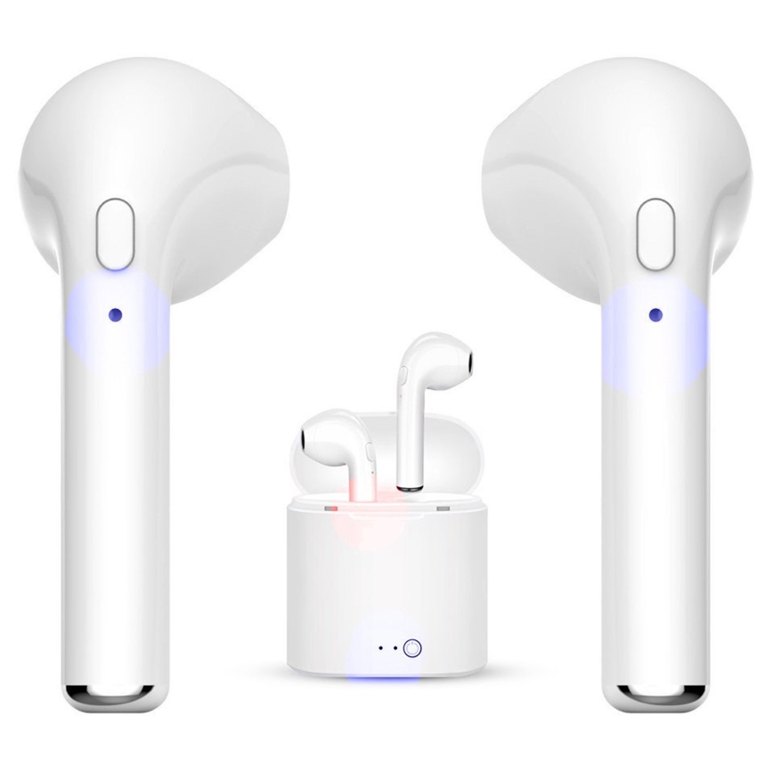 Draadloze hoofdtelefoon met microfoon IPX2 wit 350 mAh + 2x 45 mAh