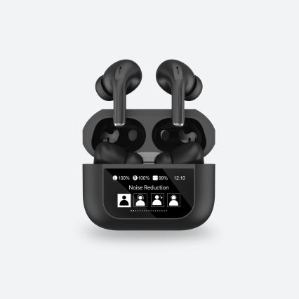 Draadloze koptelefoon met LCD-display 300 mAh + 2x 30 mAh zwart