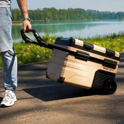 Draagbaar autokoelkast met LCD scherm 39 l 230V/12V/24V bruin