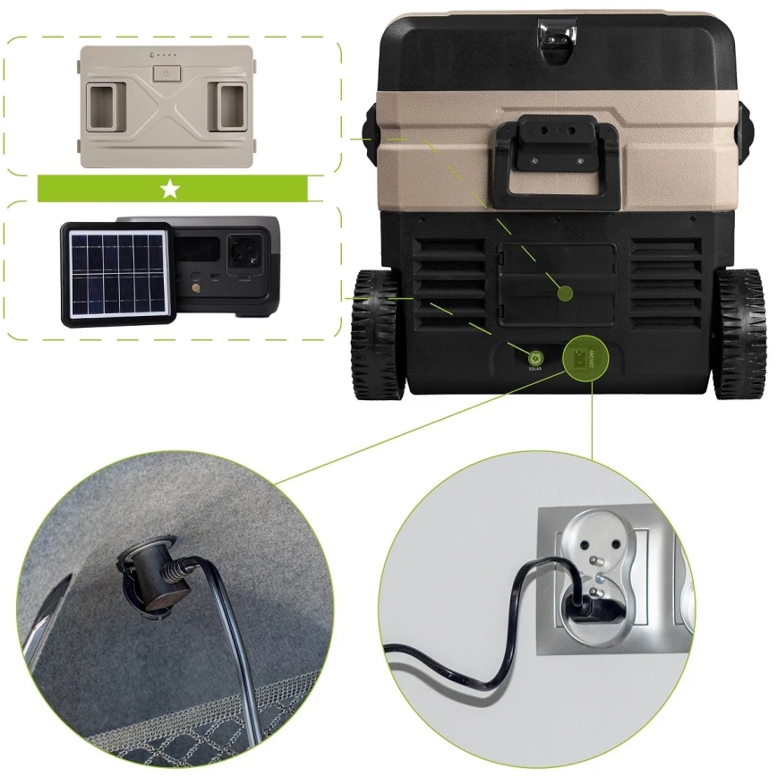 Draagbaar autokoelkast met LCD scherm 39 l 230V/12V/24V bruin