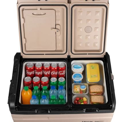 Draagbaar autokoelkast met LCD scherm 39 l 230V/12V/24V bruin