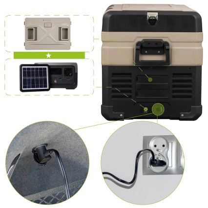 Draagbaar autokoelkast met LCD scherm 39 l 230V/12V/24V bruin