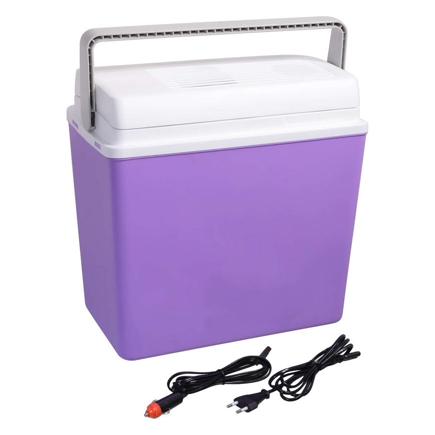 Draagbare autokoelbox 23 l 55W/12V/230V paars/wit