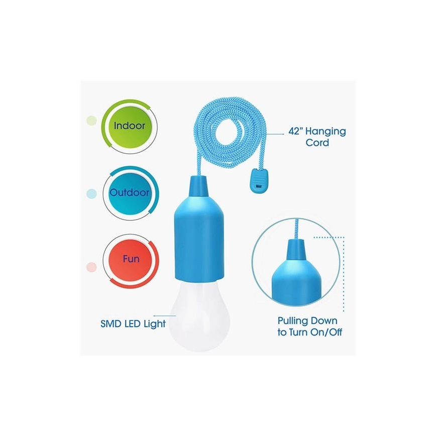 Draagbare LED Lamp LED/1W/3xAAA blauw