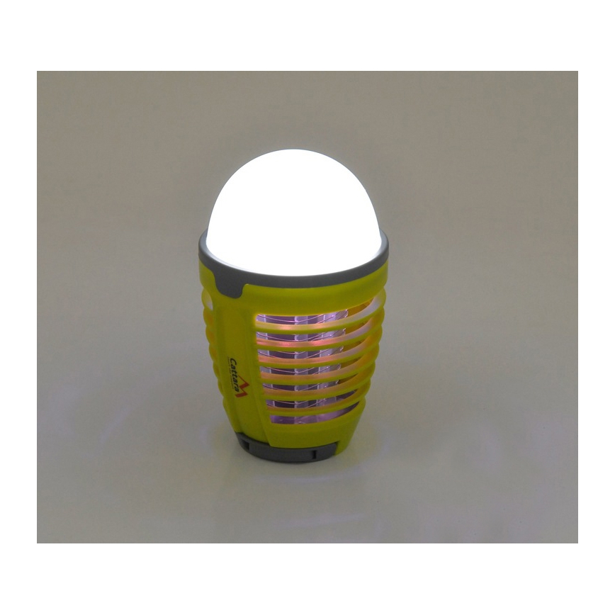 Draagbare oplaadbare LED-lamp met insectenvanger LED/2W/3,7V 1800 mAh IPX4 groen