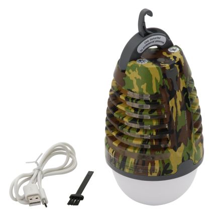 Draagbare Oplaadbare LED Lamp met Insecten LED/2W/3,7V 1800 mAh IPX4 camouflage