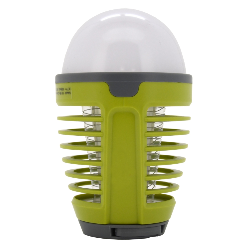 Draagbare Oplaadbare LED lamp met Insectenval LED/2W/3,7V 1800 mAh IPX4 groen