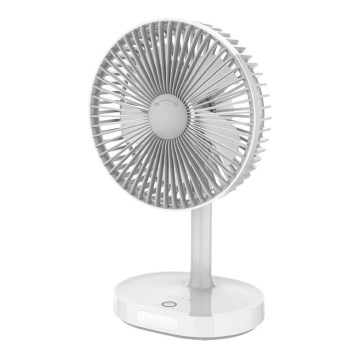 Draagbare tafelventilator met oplaadbare batterij en LED-lamp 3000mA/3,7V microUSB