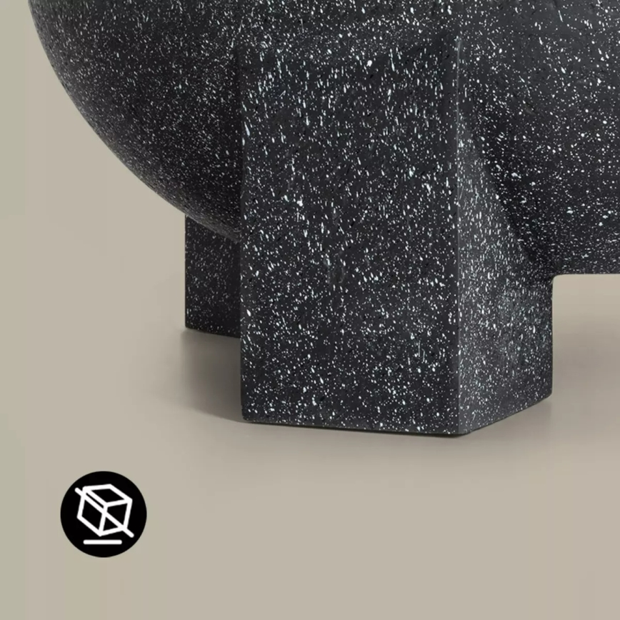 Draagbare vuurschaal met rooster 74 x 30 cm, zwart/donker graniet