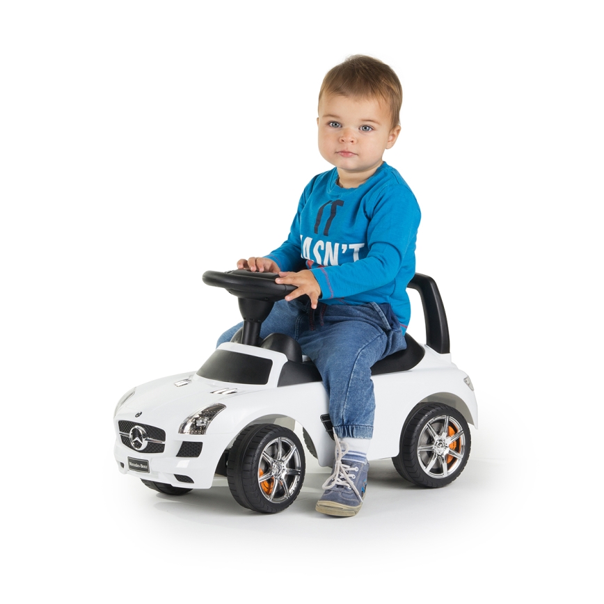 Draisienne voiture Mercedes 2xAA blanc/noir
