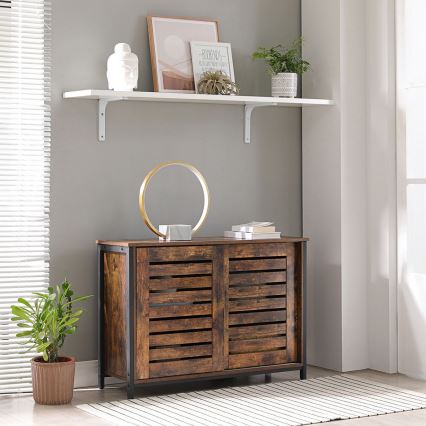 Dressoir met schuifdeuren FIRA bruin/zwart