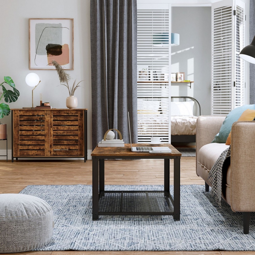 Dressoir met schuifdeuren FIRA bruin/zwart