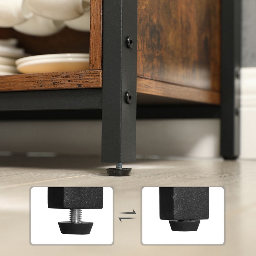 Dressoir met schuifdeuren FIRA bruin/zwart