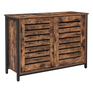 Dressoir met schuifdeuren FIRA bruin/zwart