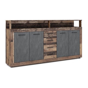 Dressoir RUNA 190x96x32 cm donkerbruin/antraciet