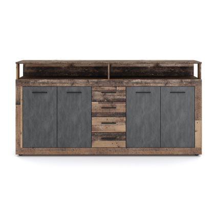 Dressoir RUNA 190x96x32 cm donkerbruin/antraciet