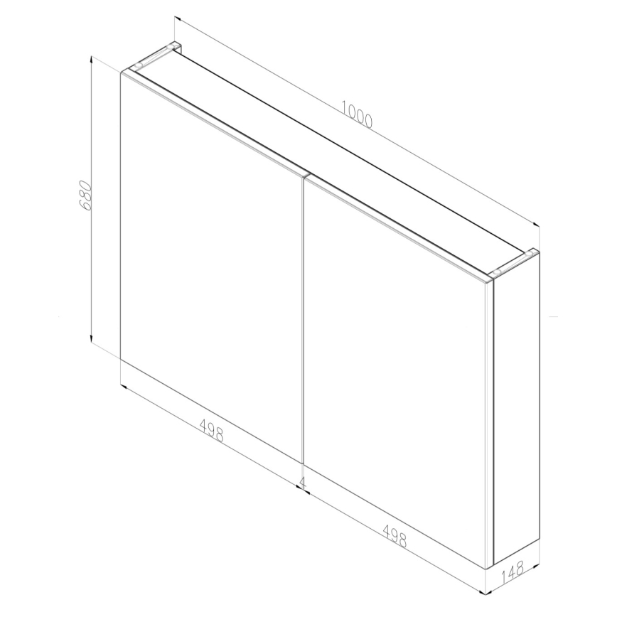 Dřevojas - Armoire de salle de bains avec miroir NEXI 100 x 68 cm chêne