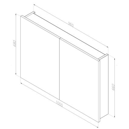 Dřevojas - Armoire de toilette NEXI 100x68 cm avec miroir, blanche