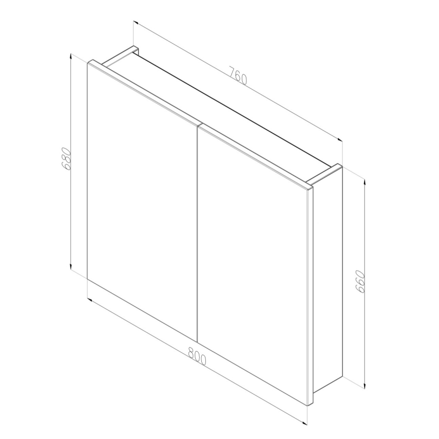Dřevojas - Armoire miroir pour salle de bains NEXI 80x68 cm chêne