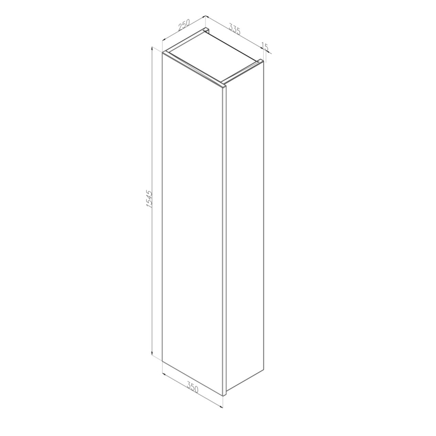Dřevojas - Colonne murale de salle de bains ZYLO 35x155 cm chêne foncé
