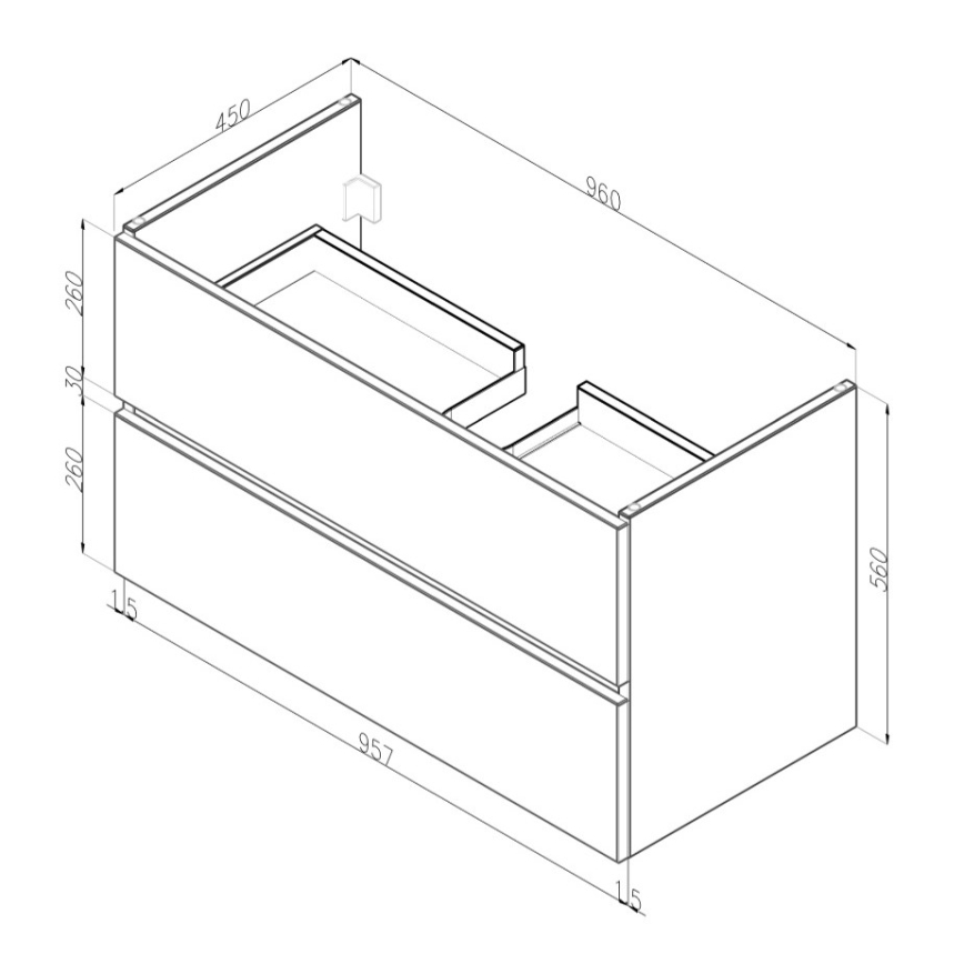 Dřevojas - Meuble de salle de bains avec lavabo BANO 100x47 cm blanc
