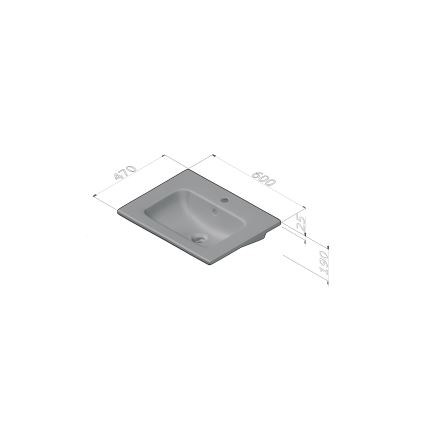 Dřevojas - Meuble de salle de bains avec lavabo BANO 60 x 47 cm chêne foncé/blanc