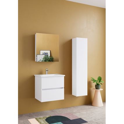 Dřevojas - Meuble de salle de bains suspendu ZYLO 35x155 cm blanc
