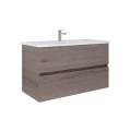 Dřevojas - Meuble-lavabo BANO 100x47 cm chêne foncé/blanc